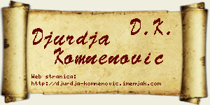Đurđa Komnenović vizit kartica
